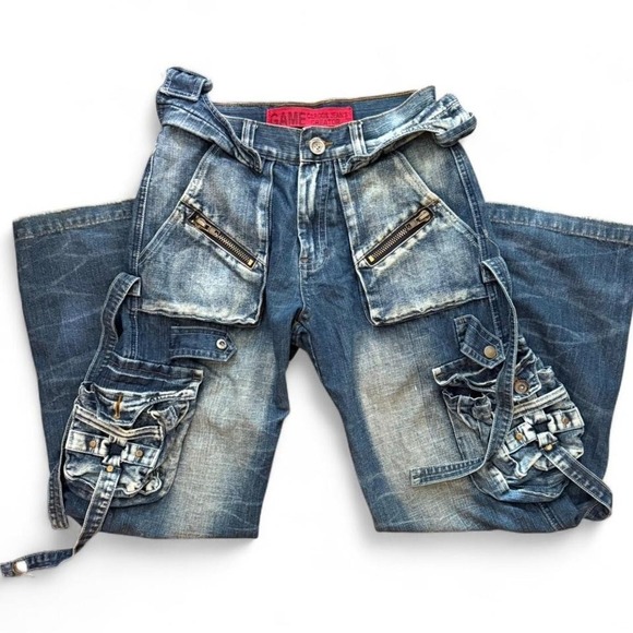 Vintage 90s Cargo Denim — Grunge Streetwear Staple - Picture 1 of 8
